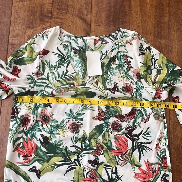 H&M Tie Sleeve butterfly Dress Floral Size 2 - Picture 4 of 8